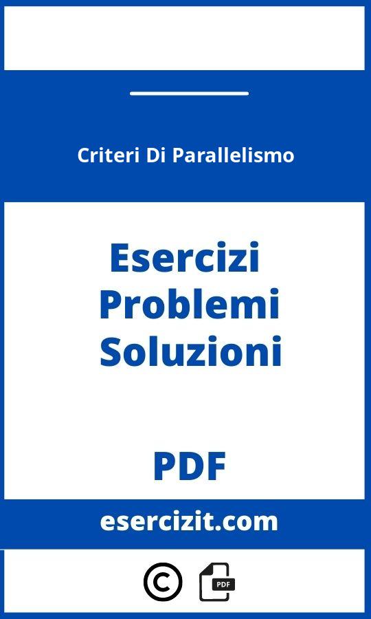 Criteri Di Parallelismo Esercizi Svolti