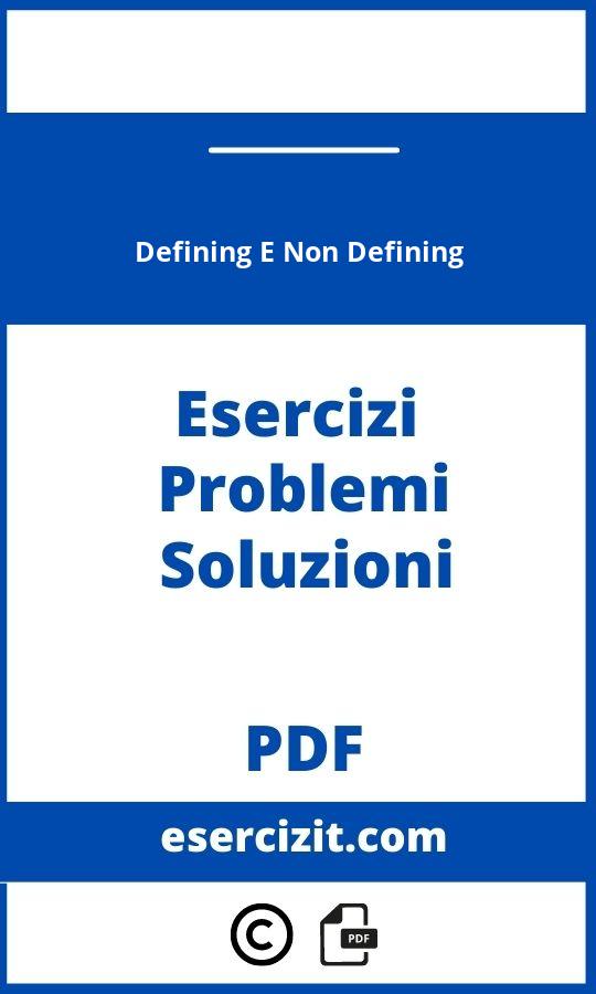 Defining E Non Defining Esercizi