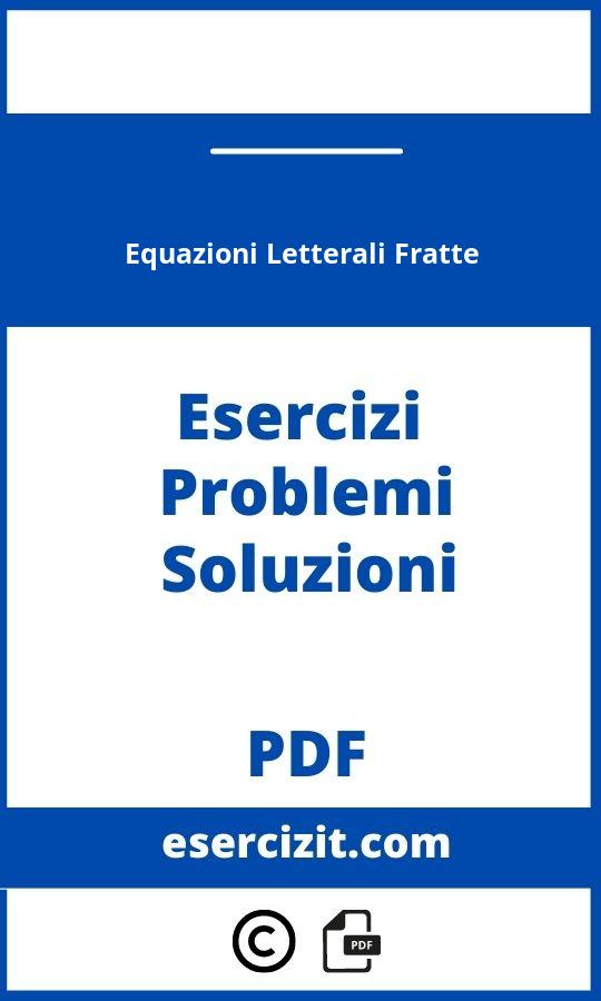 Equazioni Letterali Fratte Esercizi