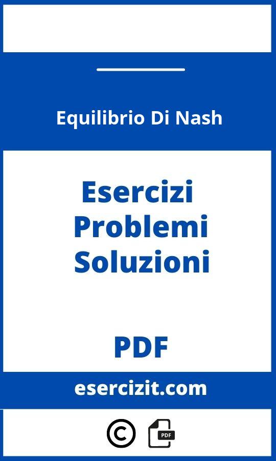 Equilibrio Di Nash Esercizi Svolti