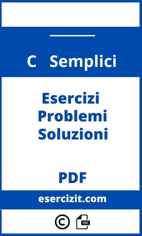 Esercizi C++ Semplici Pdf