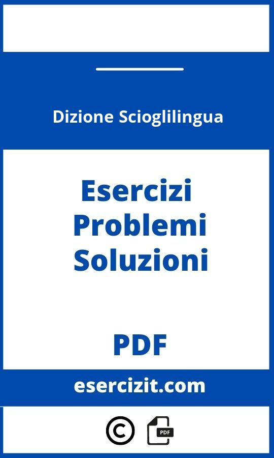 Esercizi Di Dizione Scioglilingua Pdf