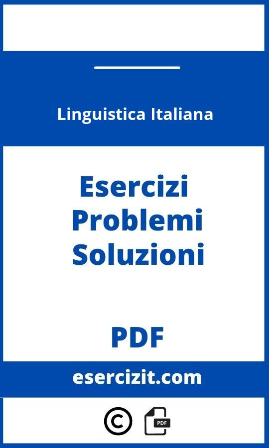 Esercizi Di Linguistica Italiana