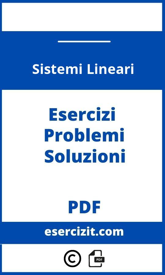 Esercizi Sistemi Lineari Pdf