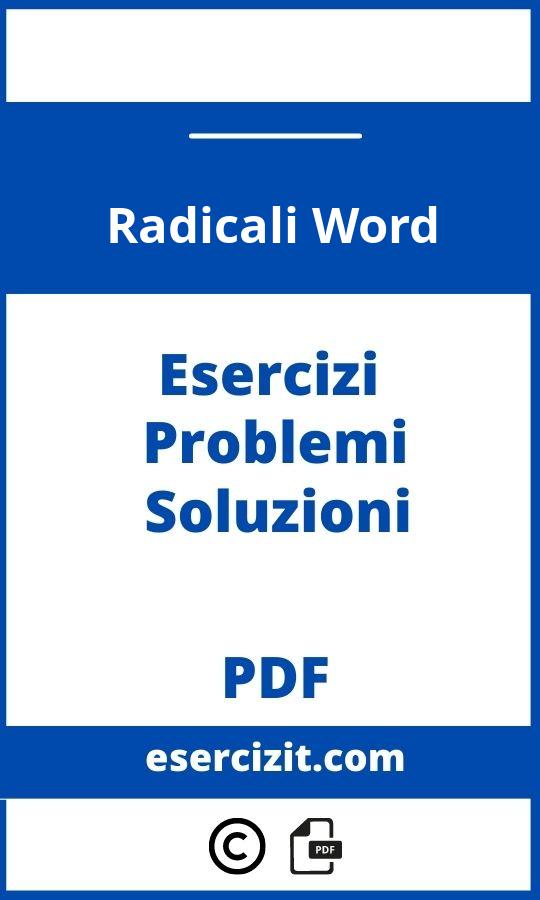 Esercizi Sui Radicali Word