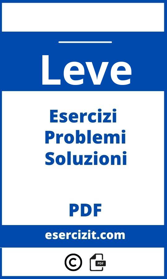 Esercizi Svolti Sulle Leve