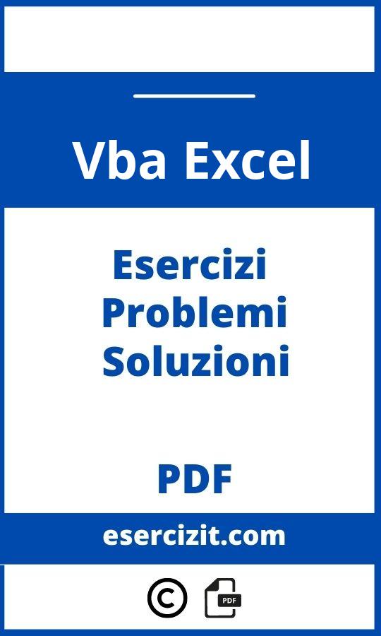 Esercizi Vba Excel Pdf