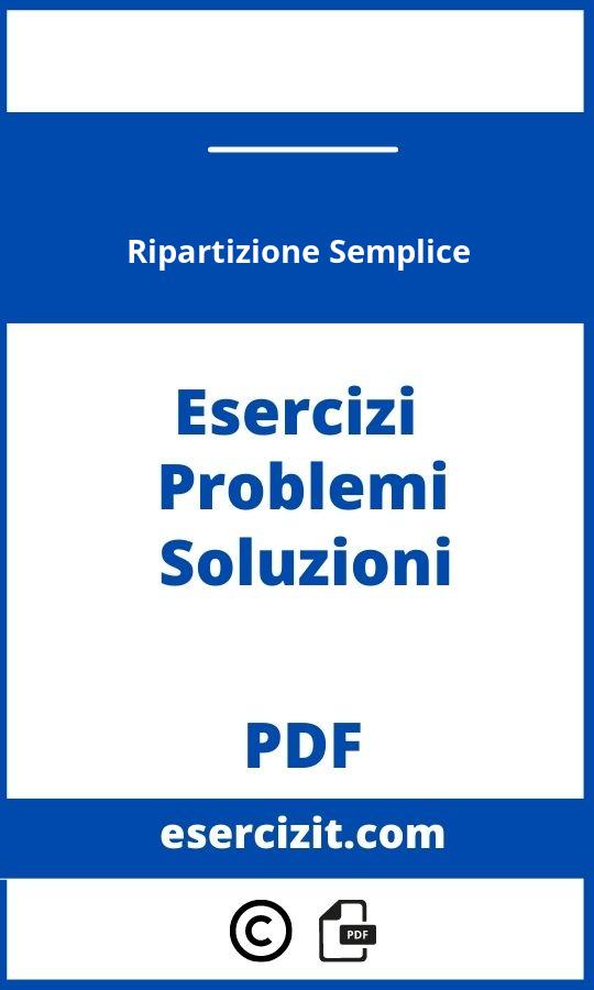 Problemi Di Ripartizione Semplice