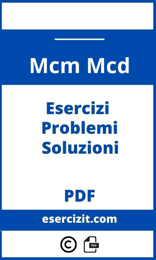 Problemi Mcm Mcd Con Soluzioni