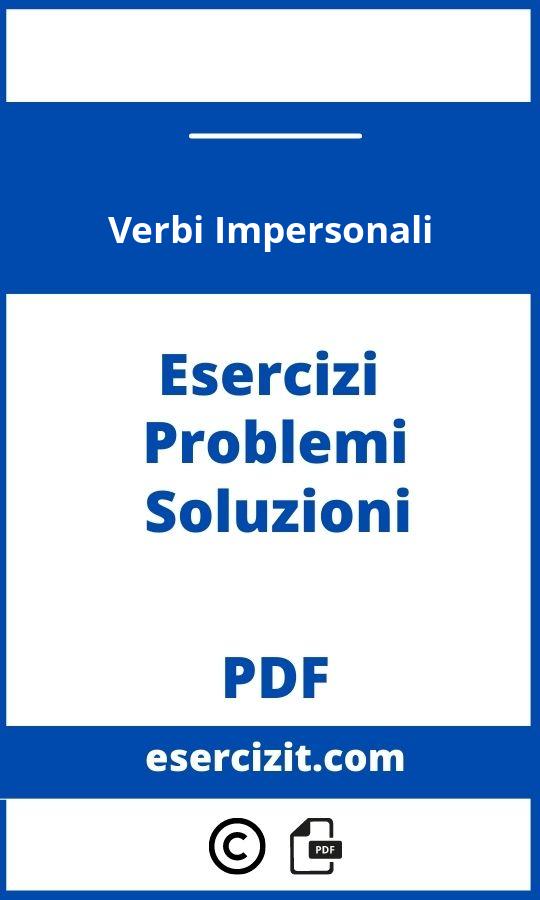 Verbi Impersonali Esercizi Pdf